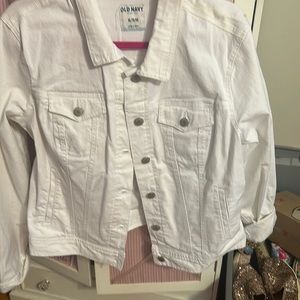 Like New Old Navy white denim jacket XL